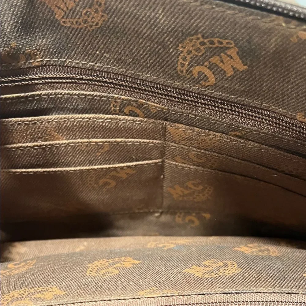 Elegant Brown Crocodile Pattern Satchel